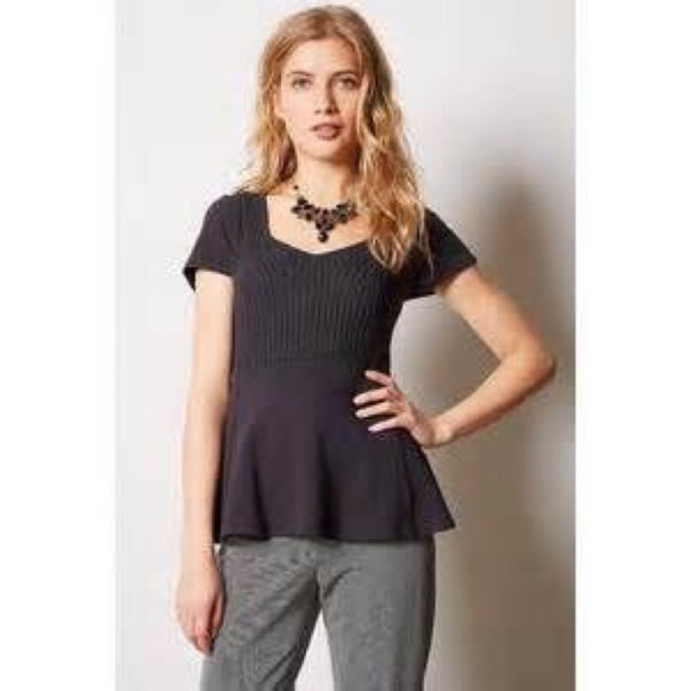 Anthropologie Trellis Meadow Rue Peplum Top NWOT